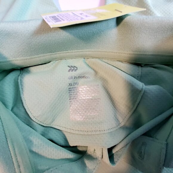 Light Green Textured Polo ShirSize t XL (14) All In Motion Short Sleeve Collar - Picture 4 of 6